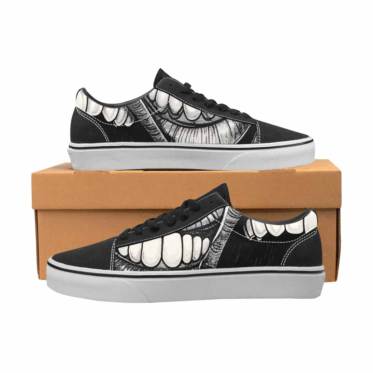 MEN'S Googly Cartoon Mouths Canvas Lace-Up Dreamcore Custom Shoes