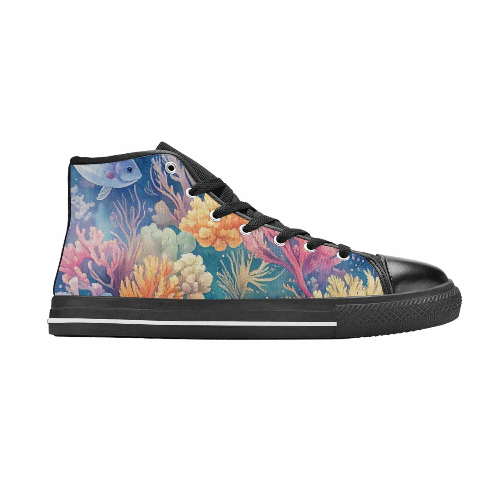 MEN'S Fish Scale Coral High Top Canvas Dark Academia Shoes