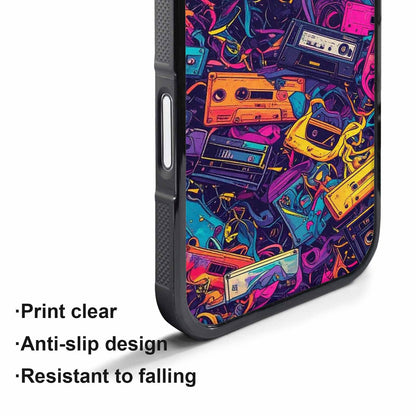 iPhone 17 Pro Case — Retro Cassette Tape Pattern Hundreds Retro, Custom Phone Case