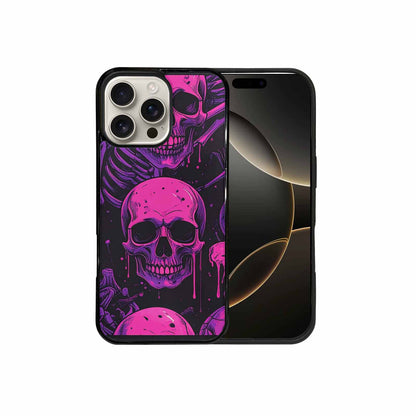 iPhone 16 Pro Max Case — Pink Purple Skeletons Neon Drip Melting, Custom Print Case Cover