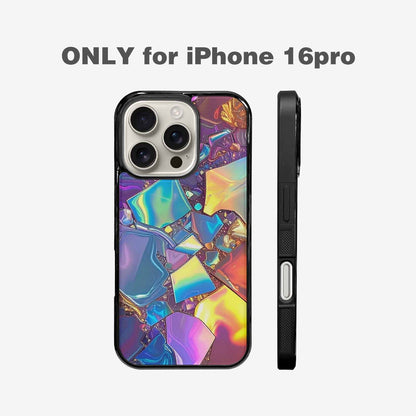 iPhone 16 Pro Case — Holographic Iridescent Shimmer Pattern Hundreds Of, Custom Phone Case