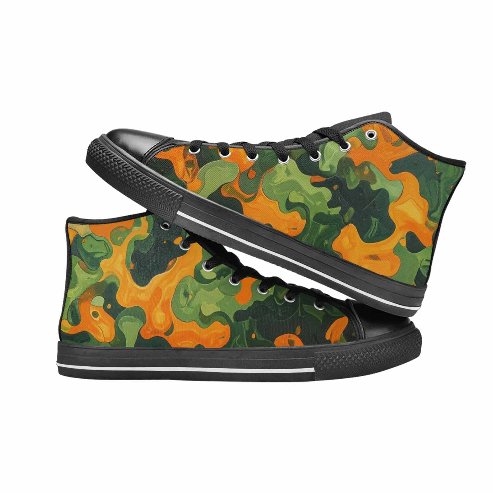 WOMEN'S Military Camouflage Blotch High Top Canvas Y2K Custom Sneakers