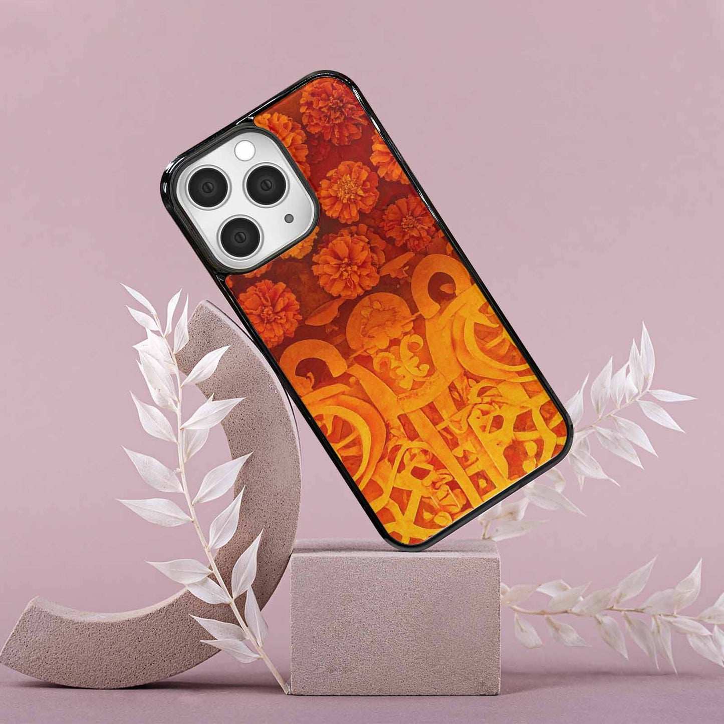 iPhone 15 Pro Max Case — Marigold Day Of The Dead Marigold, Custom Print Case Cover