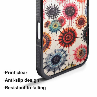 iPhone 17 Pro Case — Tie Dye Swirls Black Red Tie, Personalized Phone Case