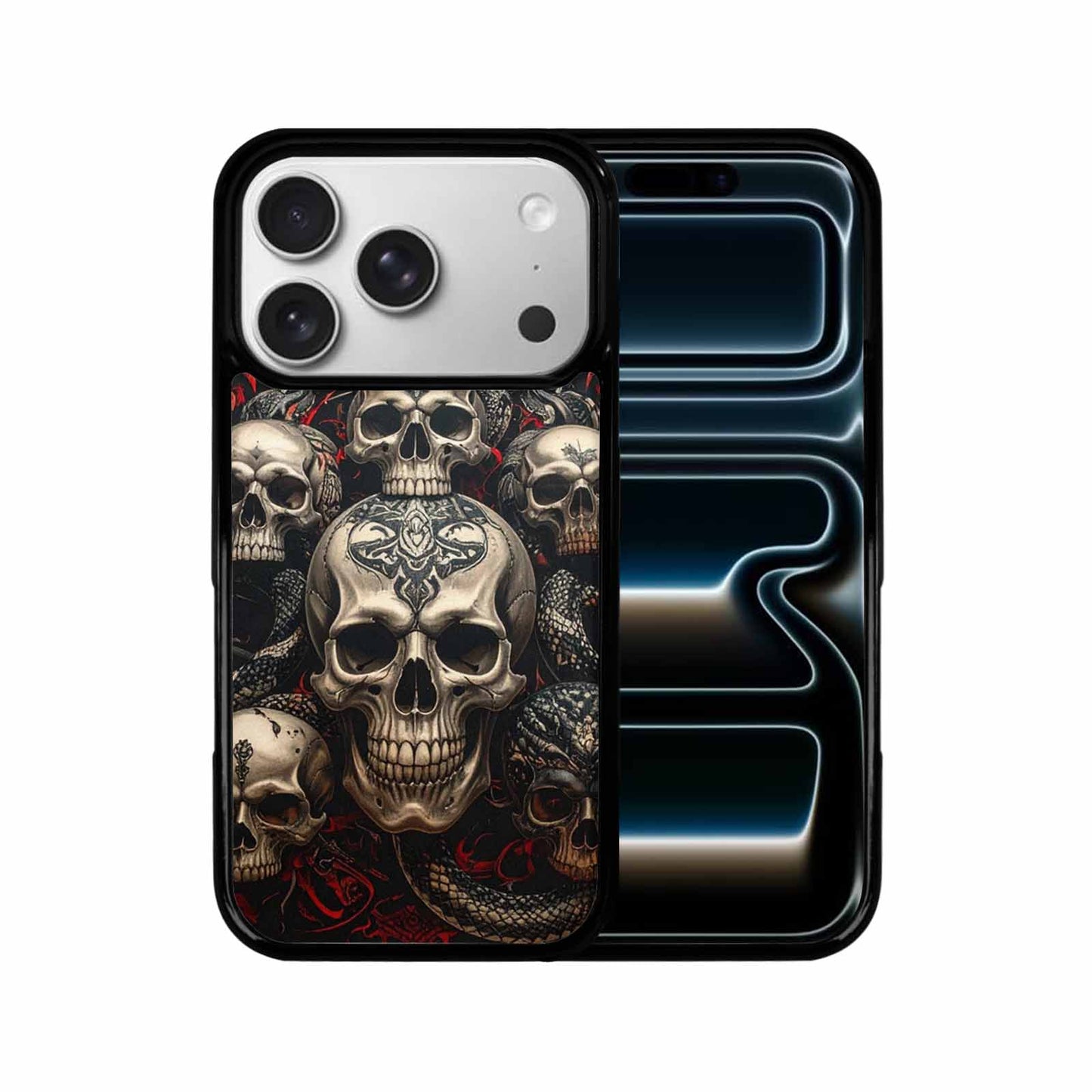 iPhone 17 Pro Case — Skull Dark Art Gothic Print Gothic, Custom Printed Phone Case