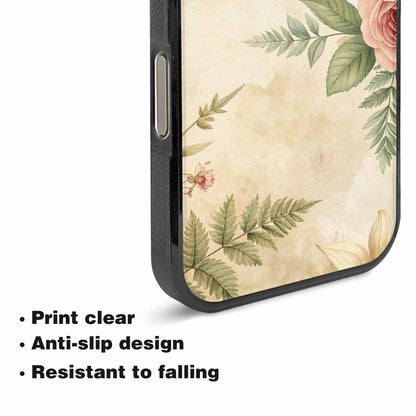 iPhone 16 Pro Case — Vintage Botanical Art Pattern, Custom Art Phone Cover