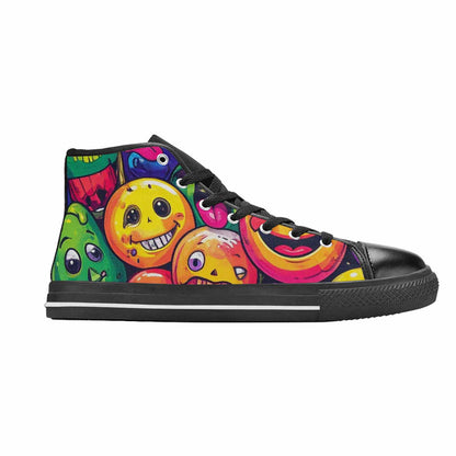 MEN'S Funny Looking Cartoon High Top Canvas Neon Fantasy Custom Sneakers