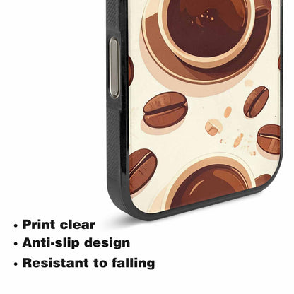 iPhone 16 Pro Max Case — Coffee Cup And Bean Pattern Seamless, Unique Phone Case Design