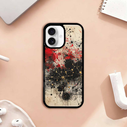 iPhone 17 Case — Black &amp; Red Ink Original Art, Custom Made Phone Cover