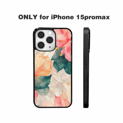 iPhone 15 Pro Max Case — Marble Floral, Custom Art Phone Cover