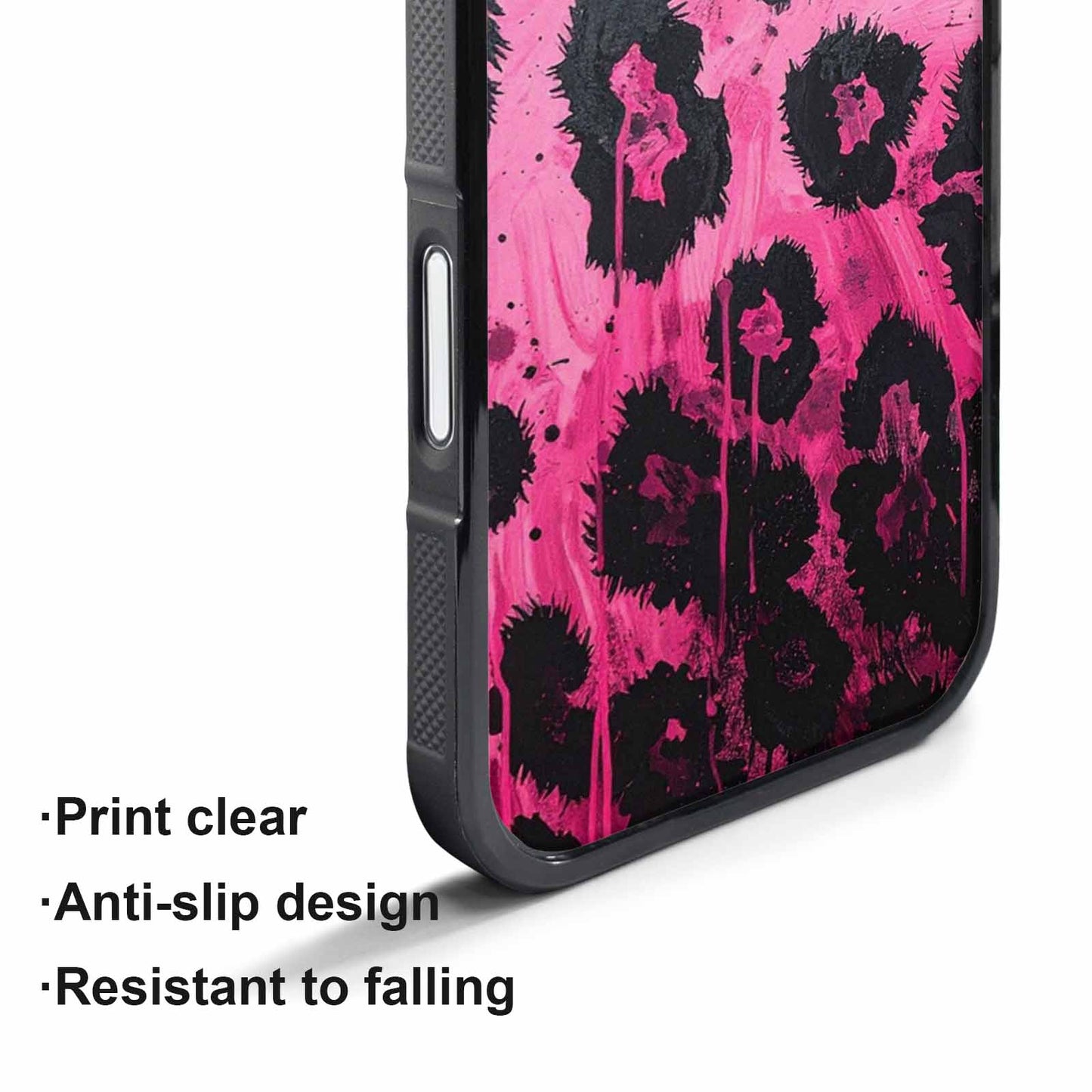 iPhone 17 Pro Case — Black Pink Ink Animal Print Animal, Custom Designed Case Cover