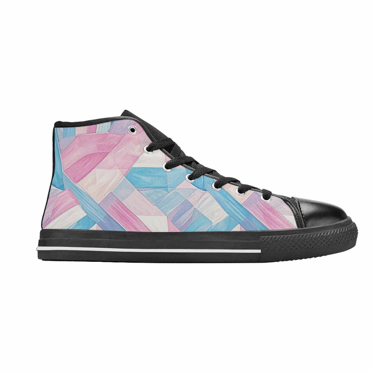MEN'S Transgender Flag Color High Top Canvas Neon Fantasy Sneakers