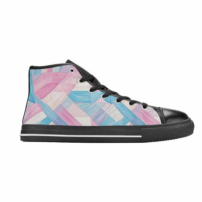 MEN'S Transgender Flag Color High Top Canvas Neon Fantasy Sneakers
