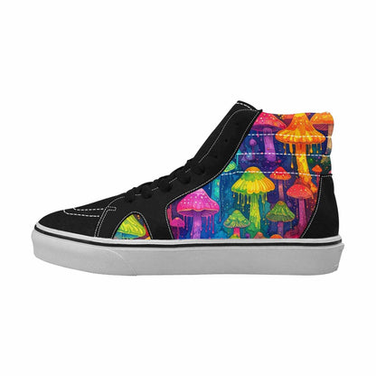 MEN'S Rainbow Drip Mushrooms High Top Canvas Y2K Custom Shoes