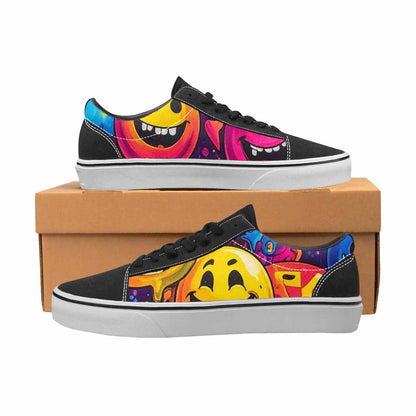 WOMEN'S Yellow Smiley Face Canvas Lace-Up Dreamcore Shoes