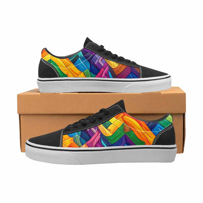 MEN'S Transgender Flag Color Canvas Lace-Up Y2K Custom Shoes