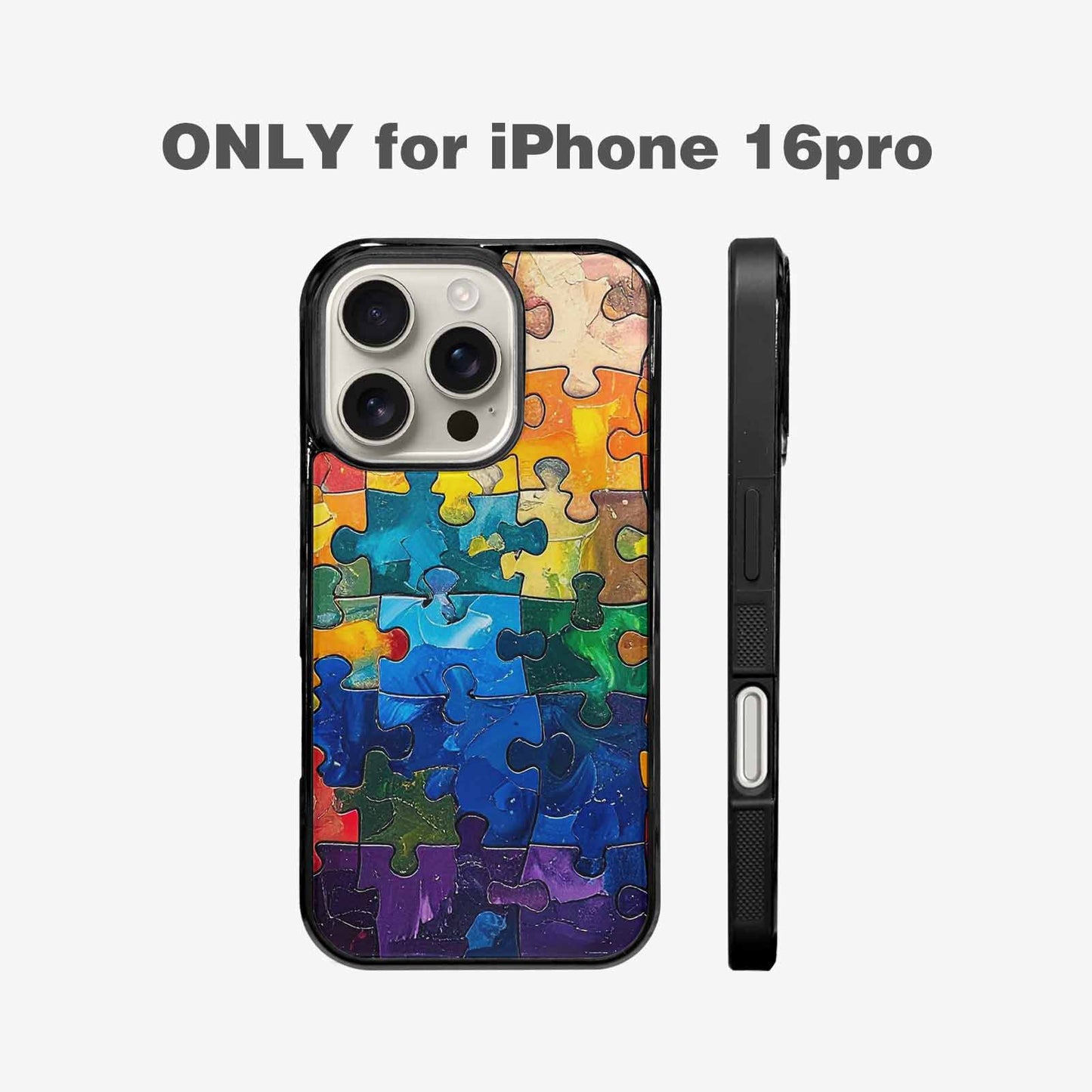 iPhone 16 Pro Case — Autism Puzzle Pieces Puzzle Piece Pattern, Custom Print Case Cover