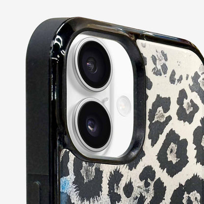 iPhone 16 Case — Animal Print Black Blue Ink Animal, Personalized Phone Case