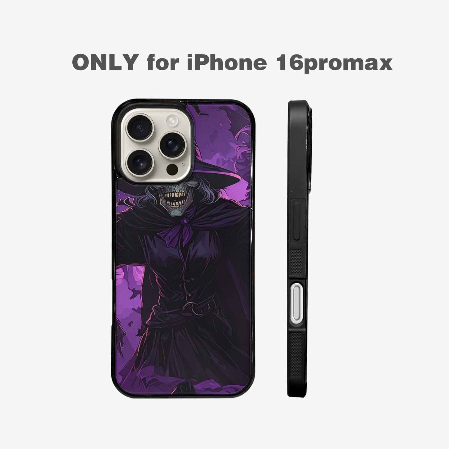 iPhone 16 Pro Max Case — Scary Horror Halloween Art Print Edge, Custom Printed Phone Case