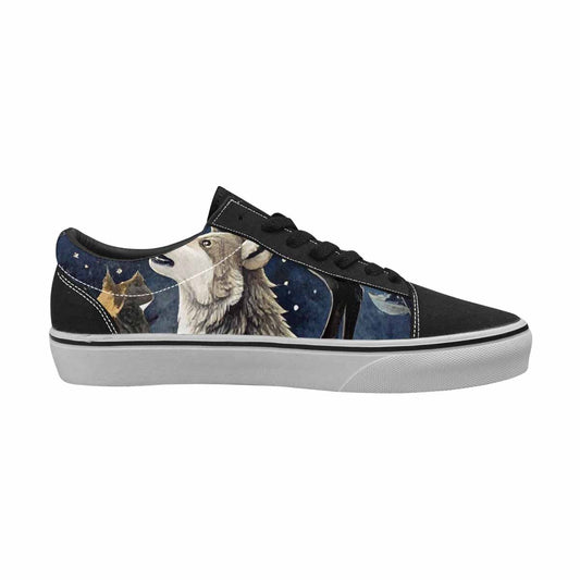 WOMEN'S Wolf Silhouette Moon Canvas Lace-Up Neon Fantasy Custom Shoes