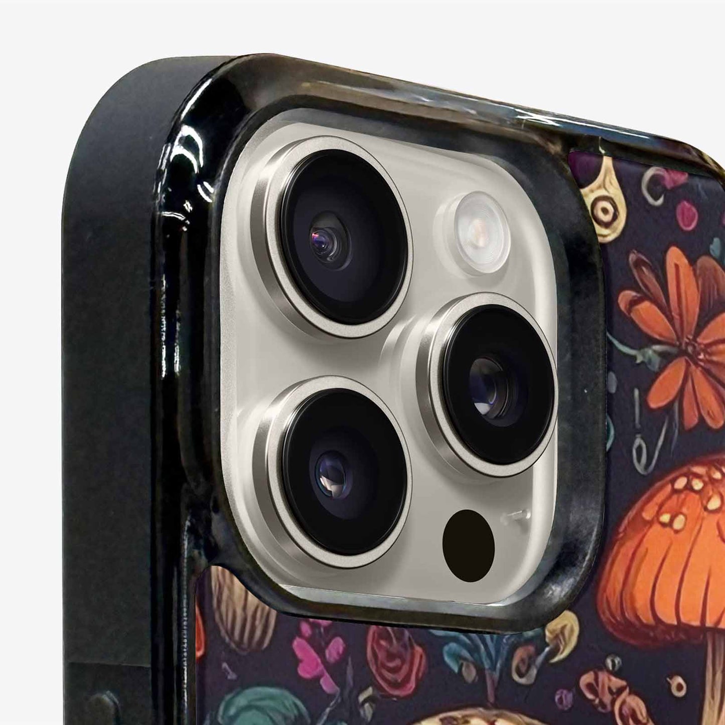 iPhone 16 Pro Case — Mushrooms And Skulls, Custom Printed Phone Case