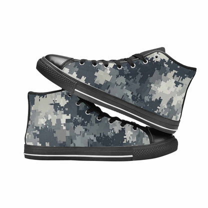 WOMEN'S Military Camouflage Blotch High Top Canvas Wallpaper Art Custom Sneakers