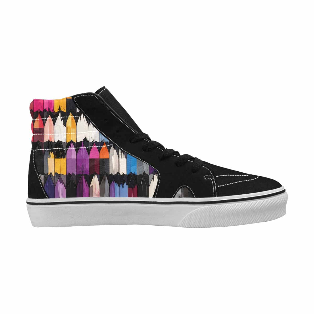 MEN'S Asexual Flag Color High Top Canvas Vibrant Chaos Shoes