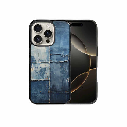 iPhone 16 Pro Case — Denim Distressed Textures Print Edge To, Original Design Phone Case