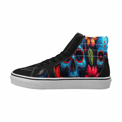 WOMEN'S Graffiti Skull High Top Canvas Grunge Custom Sneakers