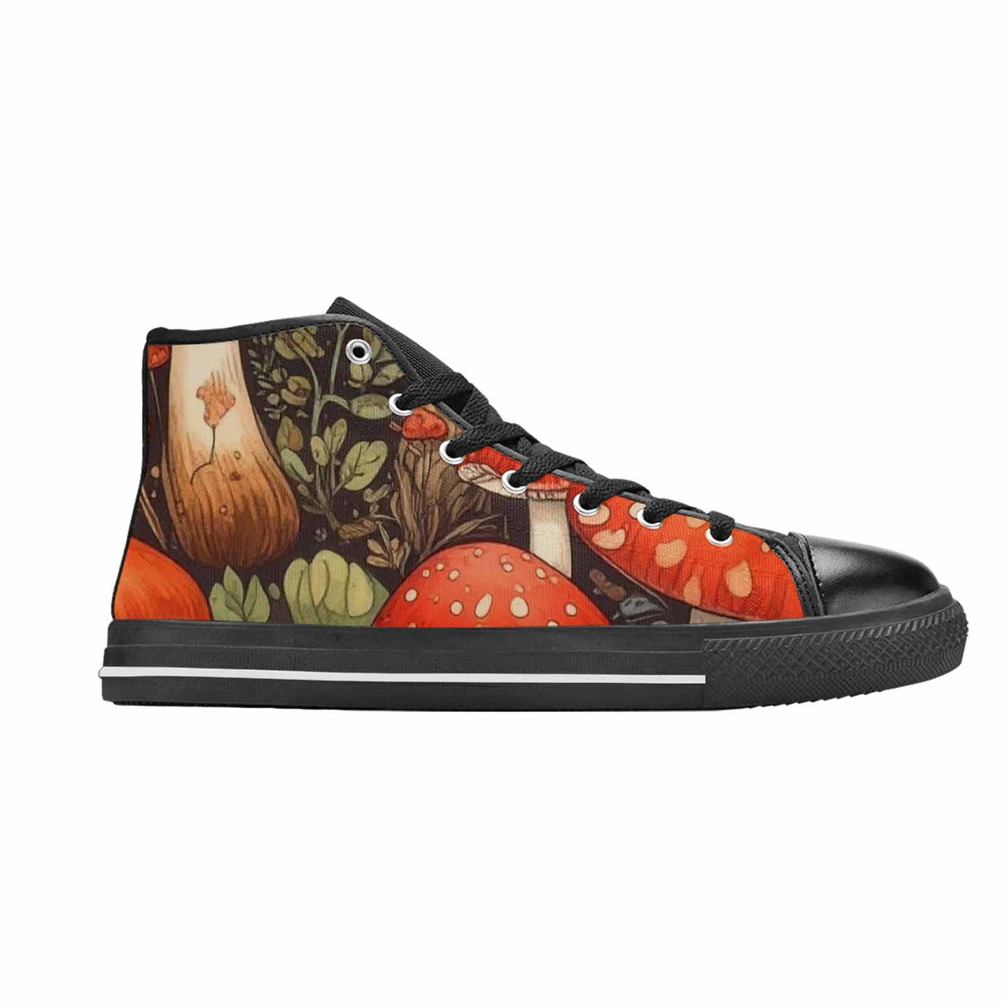 WOMEN'S Mushroom High Top Canvas Cottagecore Custom Sneakers