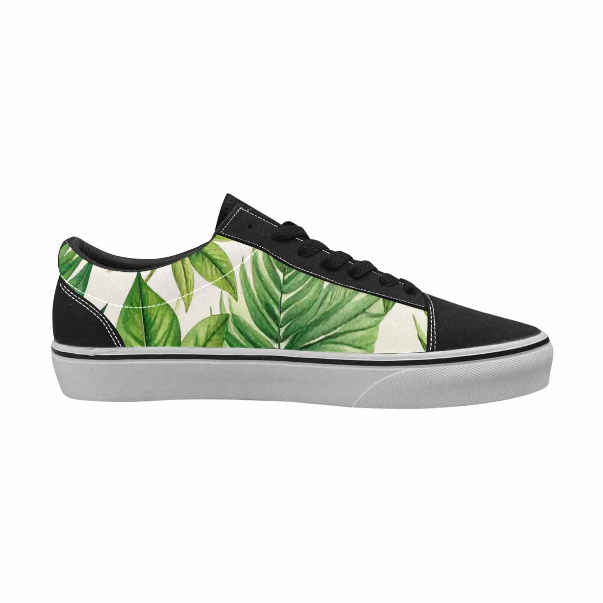 WOMEN'S Seven-Point Palmate Leaf Canvas Lace-Up Wallpaper Art Sneakers