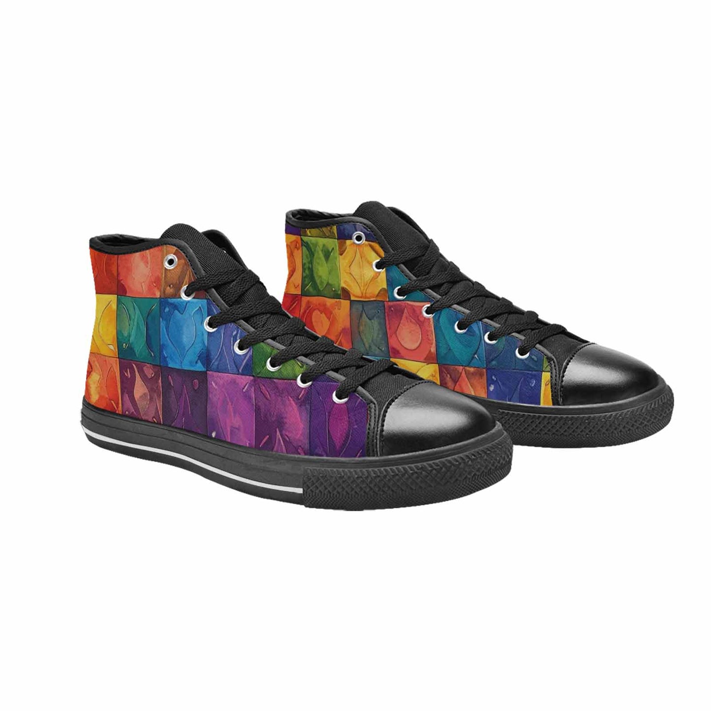MEN'S Rainbow Pride Flag High Top Canvas Y2K Sneakers
