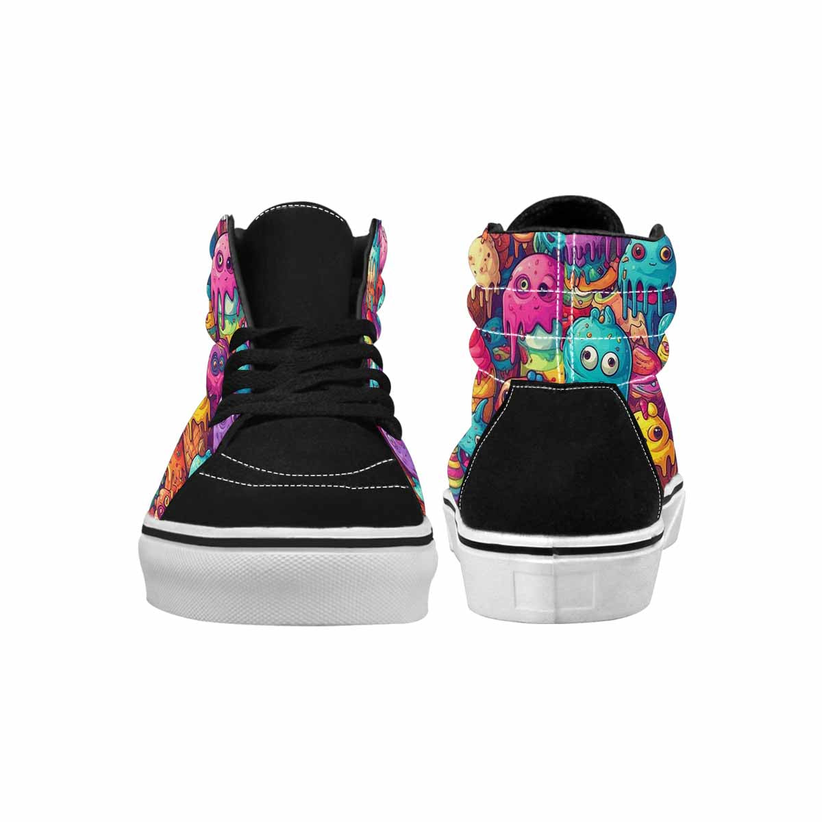 MEN'S Melting Ice Cream Monster High Top Canvas Vivid Sneakers