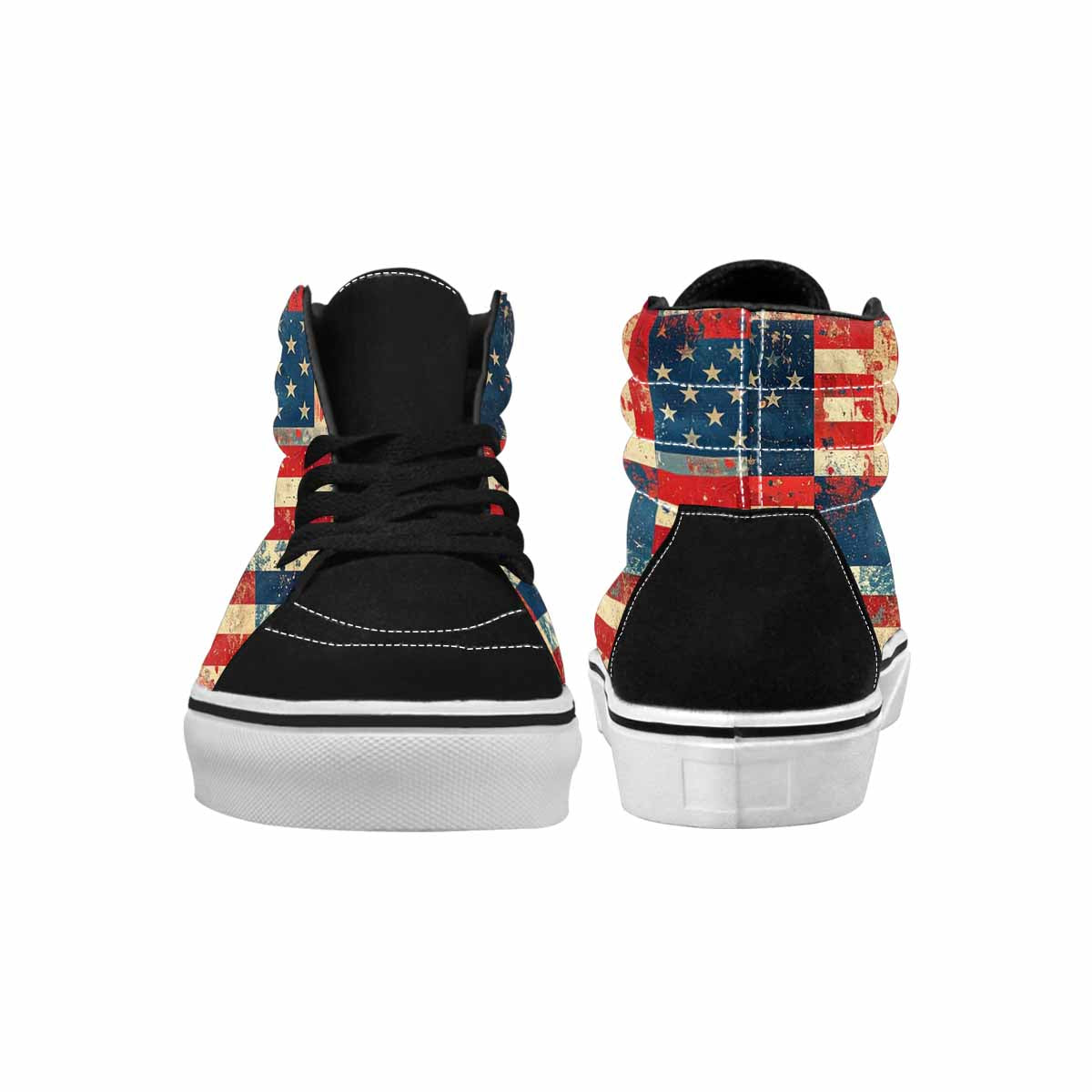 WOMEN'S American Flag Stars High Top Canvas Dark Academia Sneakers