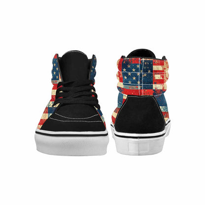 WOMEN'S American Flag Stars High Top Canvas Dark Academia Sneakers