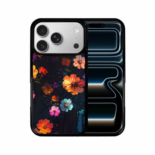 iPhone 17 Pro Case — Shadowy Glitch Floral Pattern Hundreds Floral, Custom Phone Case