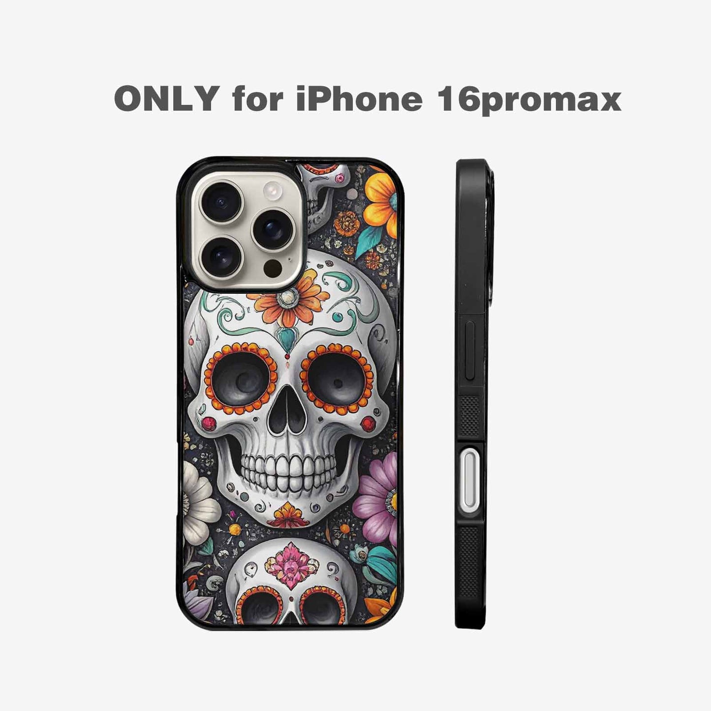 iPhone 16 Pro Max Case — Greyscale Black And White Dark Black, Custom Made Phone Cover