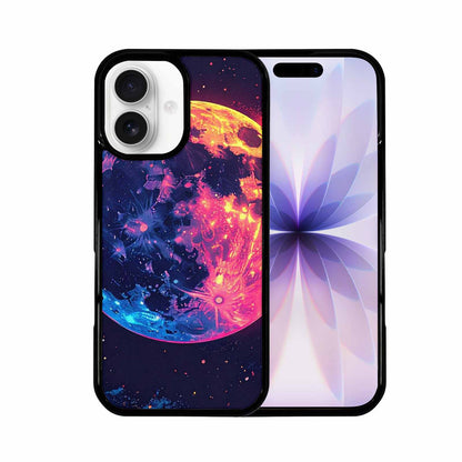 iPhone 17 Case — Neon Winter Moon Cartoon Cute, Custom Printed Phone Case