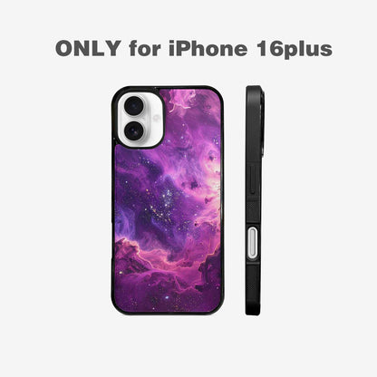 iPhone 16 Plus Case — Purple Color Tones Nebula Texture With, Original Design Phone Case