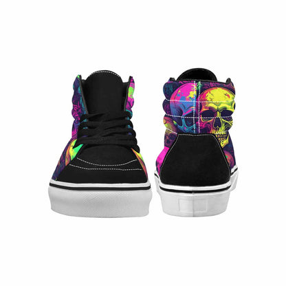WOMEN'S Skulls - Neon High Top Canvas Dark Academia Sneakers