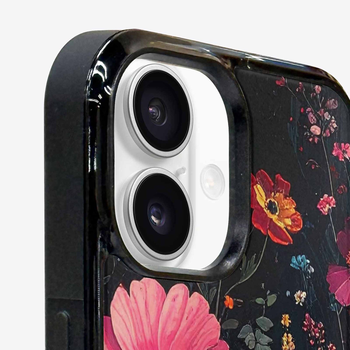 iPhone 16 Case — Shadowy Glitch Floral Pattern Hundreds Of, Custom Print Case Cover