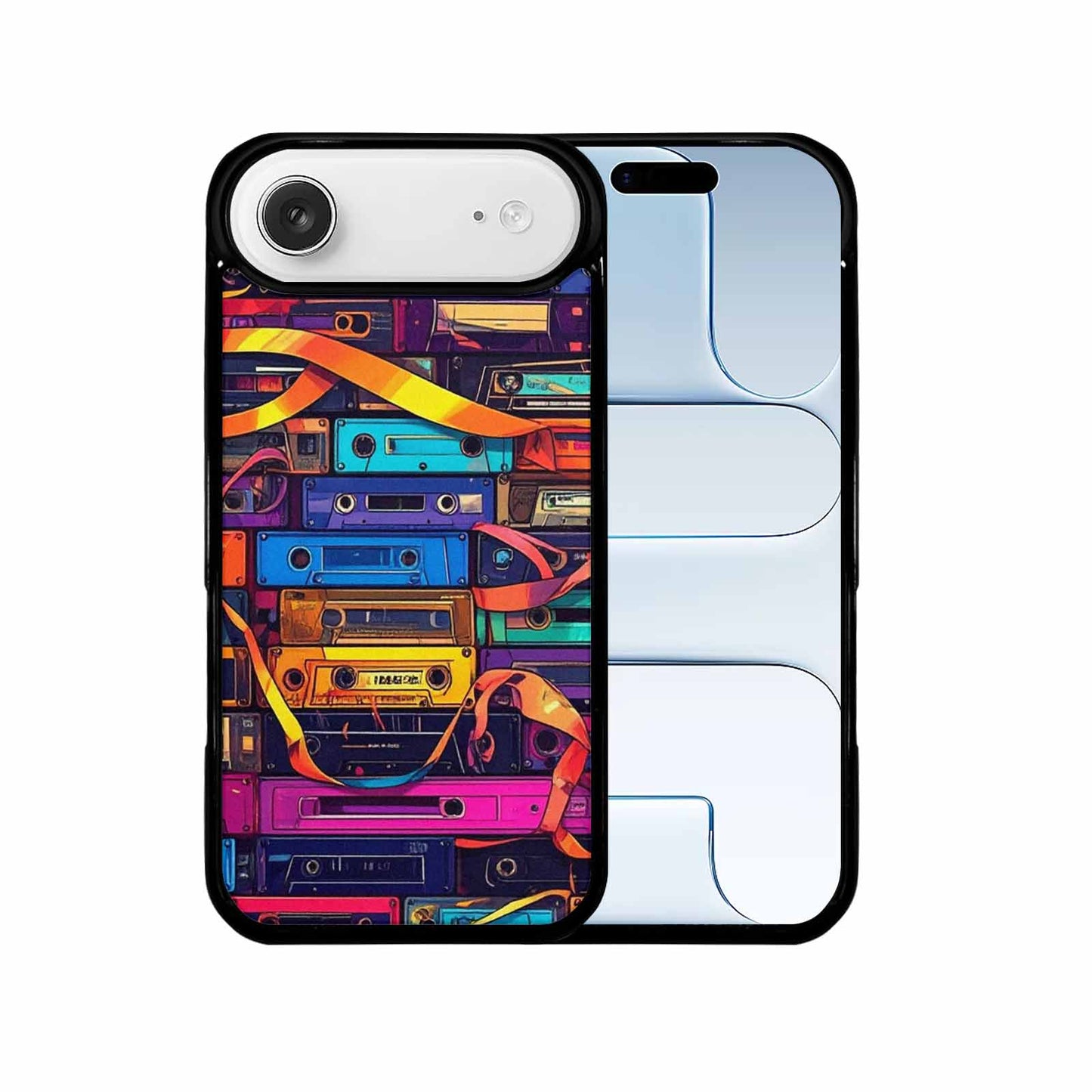 iPhone 17 Air Case — Retro Cassette Tape Pattern Hundreds Retro, Custom Printed Phone Case