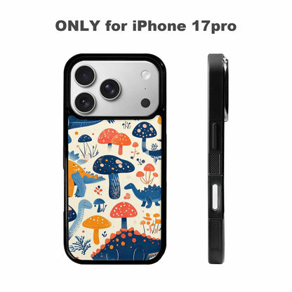 iPhone 17 Pro Case — Vintage Dinosaurs Mushroom Retro Vintage, Personalized Phone Case