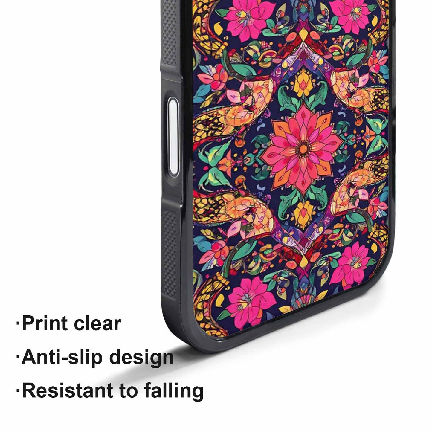 iPhone 17 Pro Case — Snakes Print Floral Seamless Pattern Floral, Custom Designed Case Cover