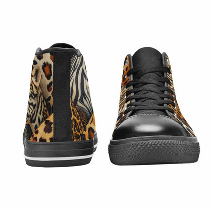 WOMEN'S Animal Print High Top Canvas Dark Academia Custom Sneakers