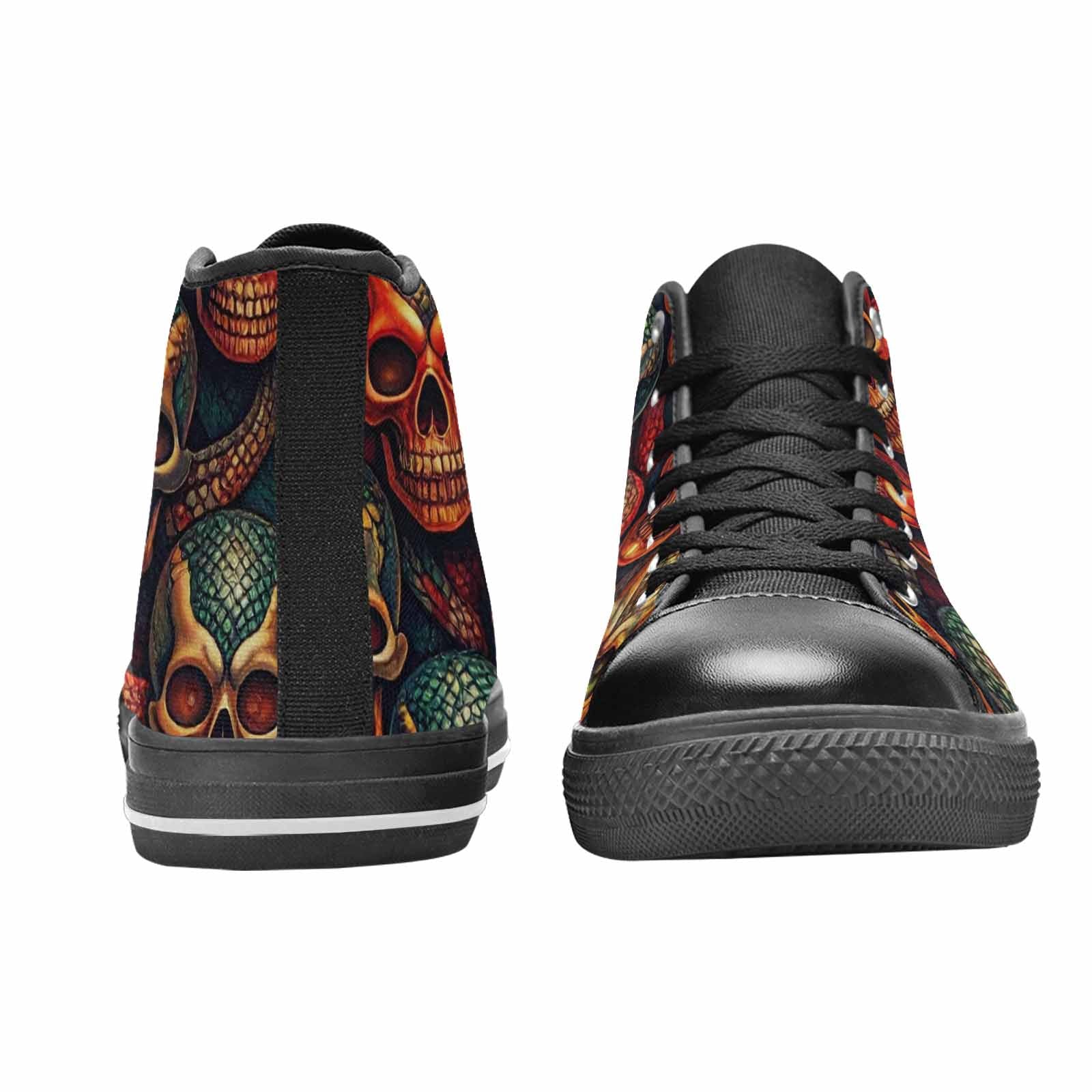 WOMEN'S Snake Skulls Print High Top Canvas Neon Fantasy Sneakers