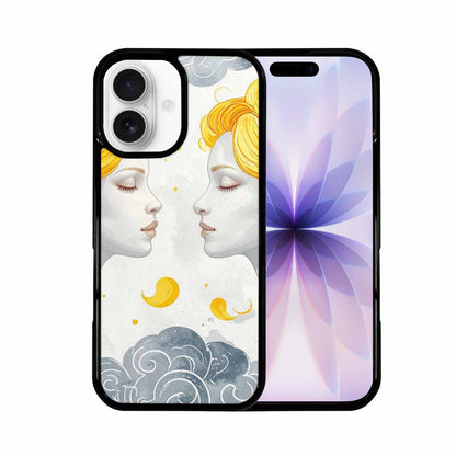 iPhone 17 Case — Gemini Twins Zodiac Pattern, Original Art, Custom Phone Case
