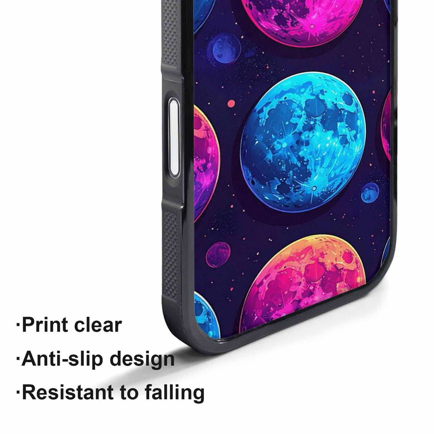 iPhone 17 Pro Case — Neon Winter Moon Seamless Cartoon Cute, Custom Print Case Cover