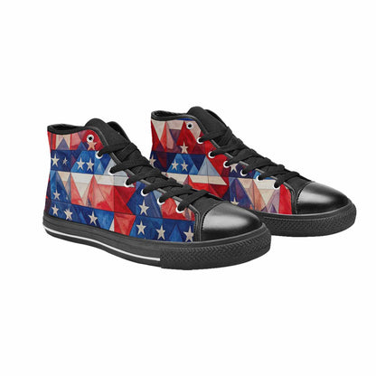 MEN'S American Flag Stars High Top Canvas Surreal Custom Shoes