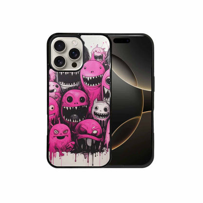 iPhone 16 Pro Max Case — Monsters General Black Pink Ink Cartoon, Custom Phone Case